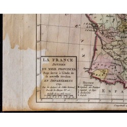 1791 - Carte de la France divisée en II provinces 