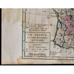 1791 - Carte des divisions militaires de la France 