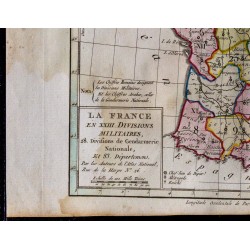 1791 - Carte de la France en divisions militaires 