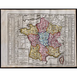 1791 - Carte des 83 départements de la France 