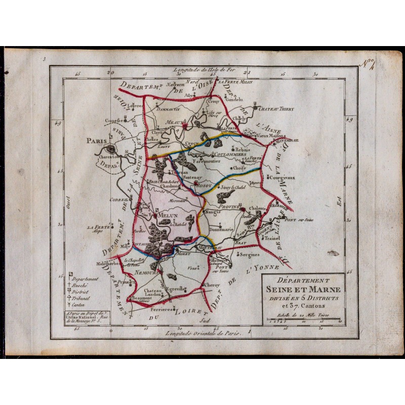 1791 - Carte de Seine-et-Marne 
