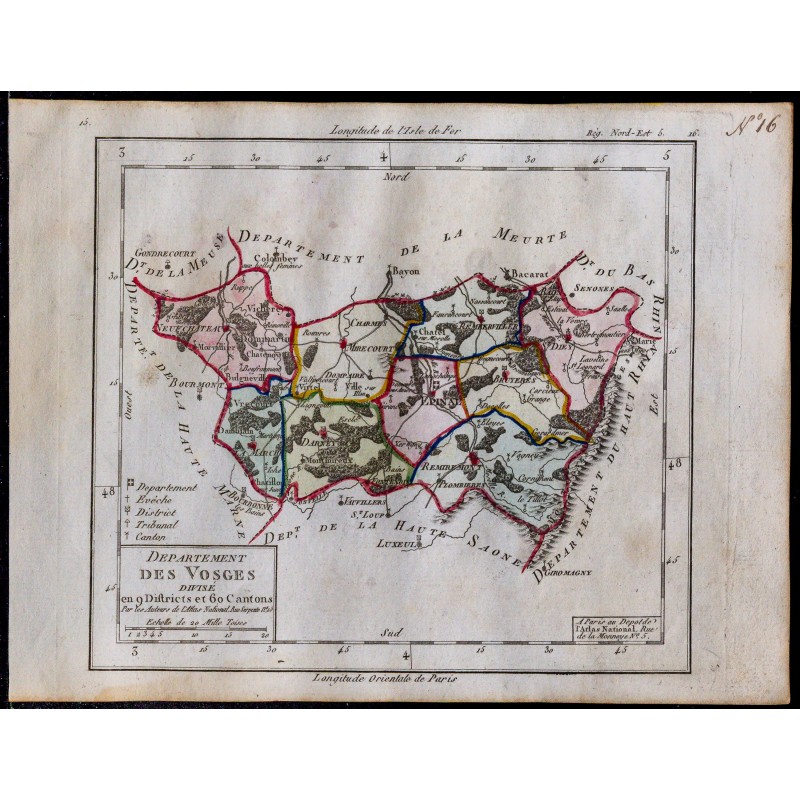 1791 - Carte des Vosges 