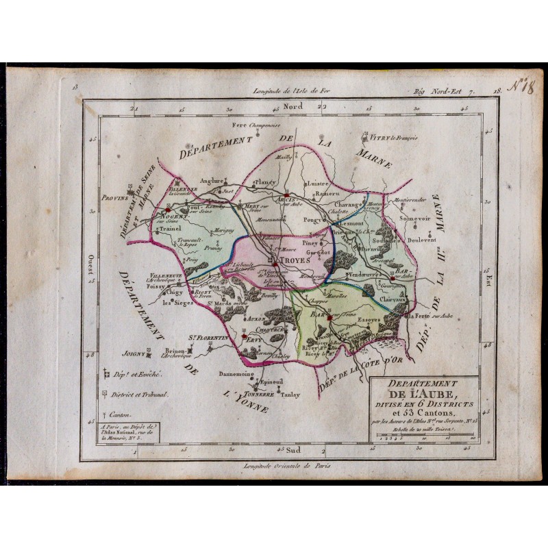 1791 - Carte de l'Aube 