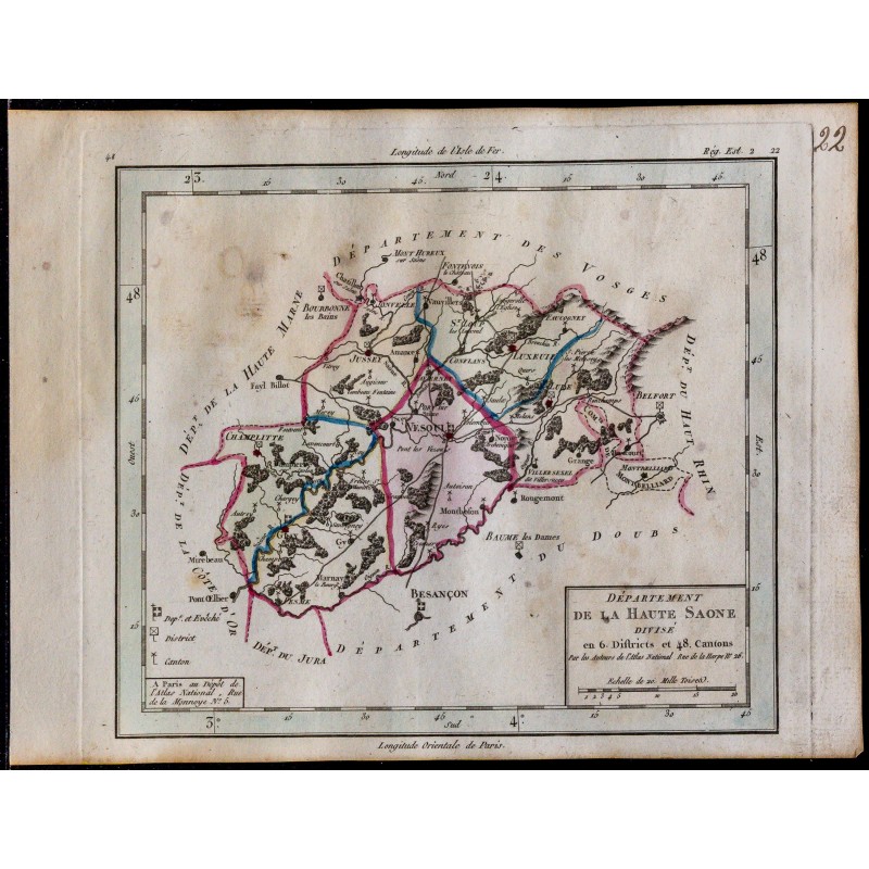 1791 - Carte de la Haute-Saône 