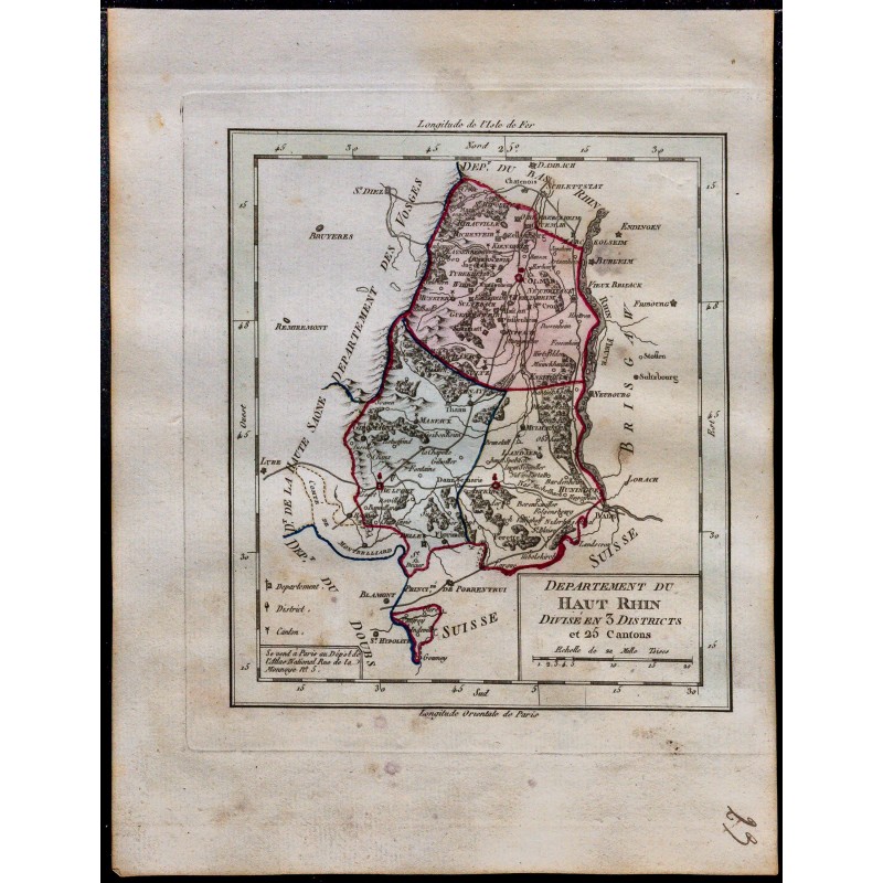1791 - Carte du Haut-Rhin 