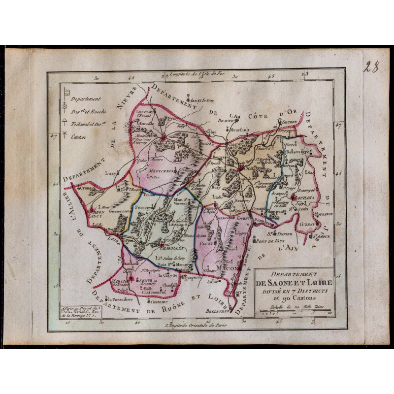 1791 - Carte de Saône-et-Loire 