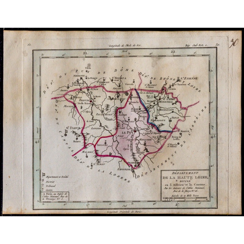 1791 - Carte de la Haute-Loire 