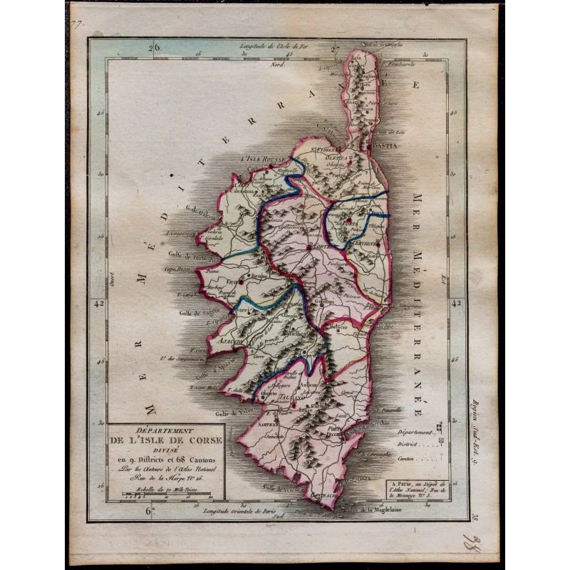 1791 - Carte de l'Isle de Corse 