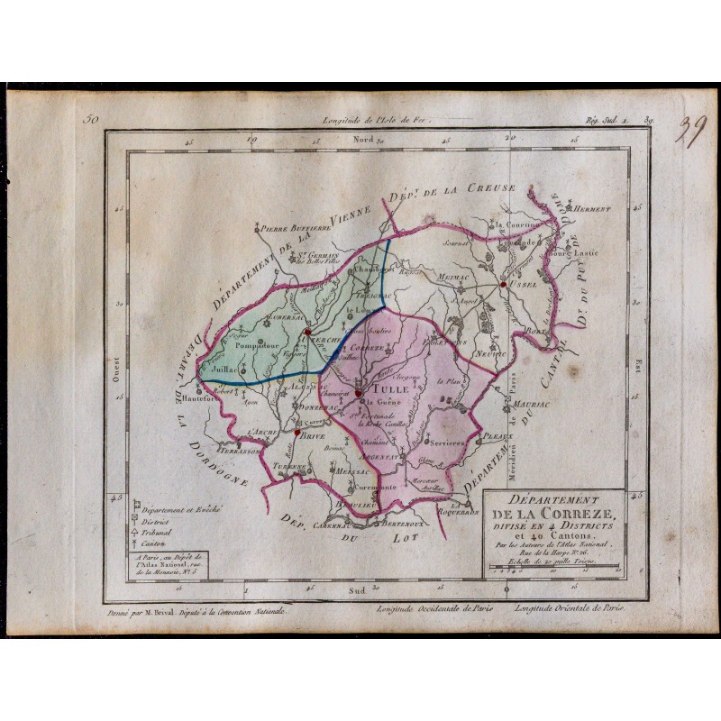 1791 - Carte de la Corrèze 