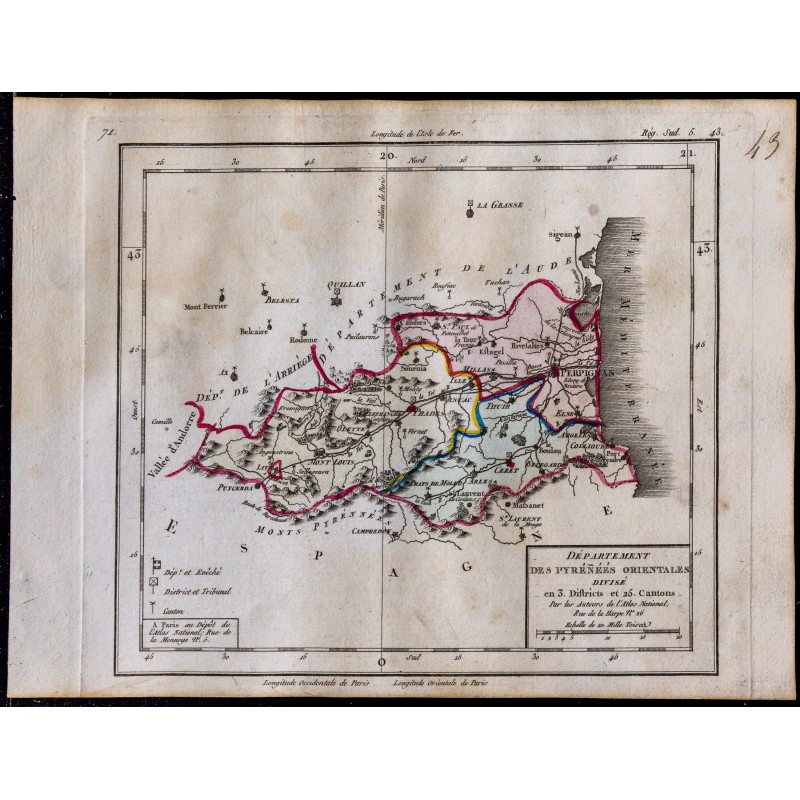 1791 - Carte des Pyrénées-Orientales 