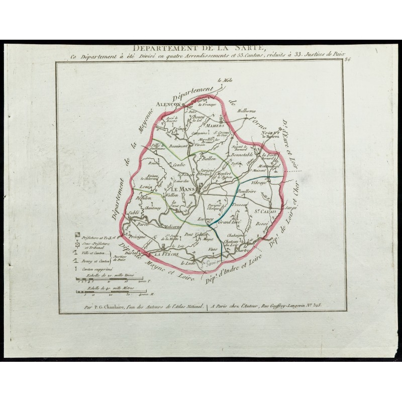 Gravure de 1802 - Département de la Sarte - 1