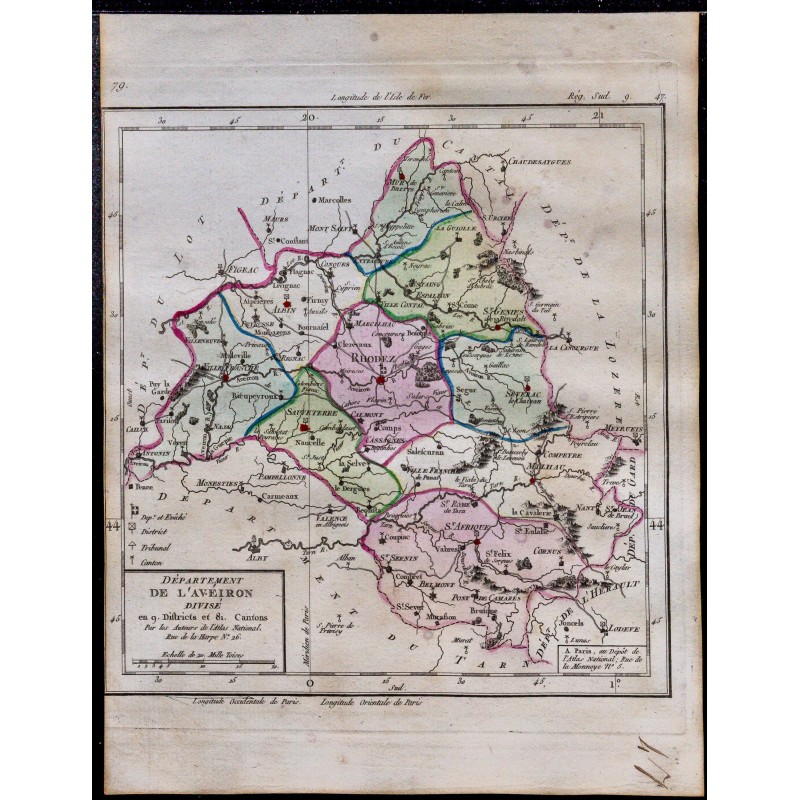 1791 - Carte de l'Aveiron 