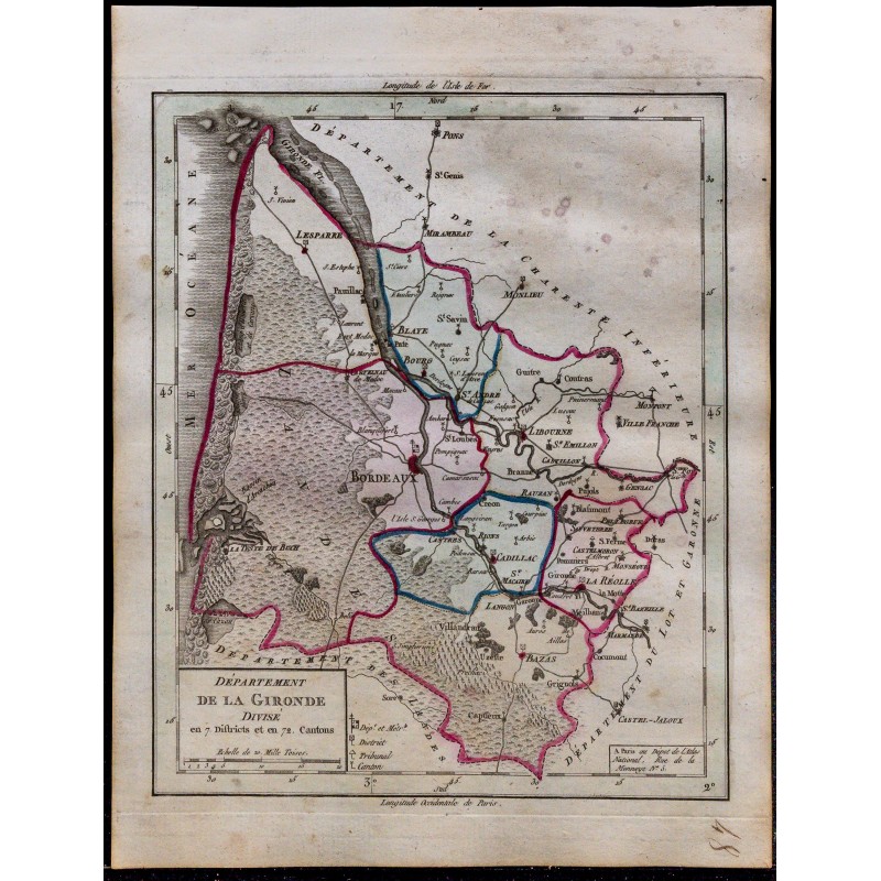 1791 - Carte de la Gironde 