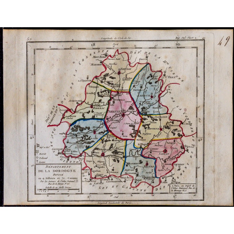1791 - Carte Dordogne 