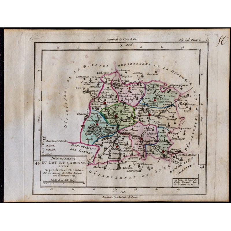 1791 - Carte du Lot-et-Garonne 