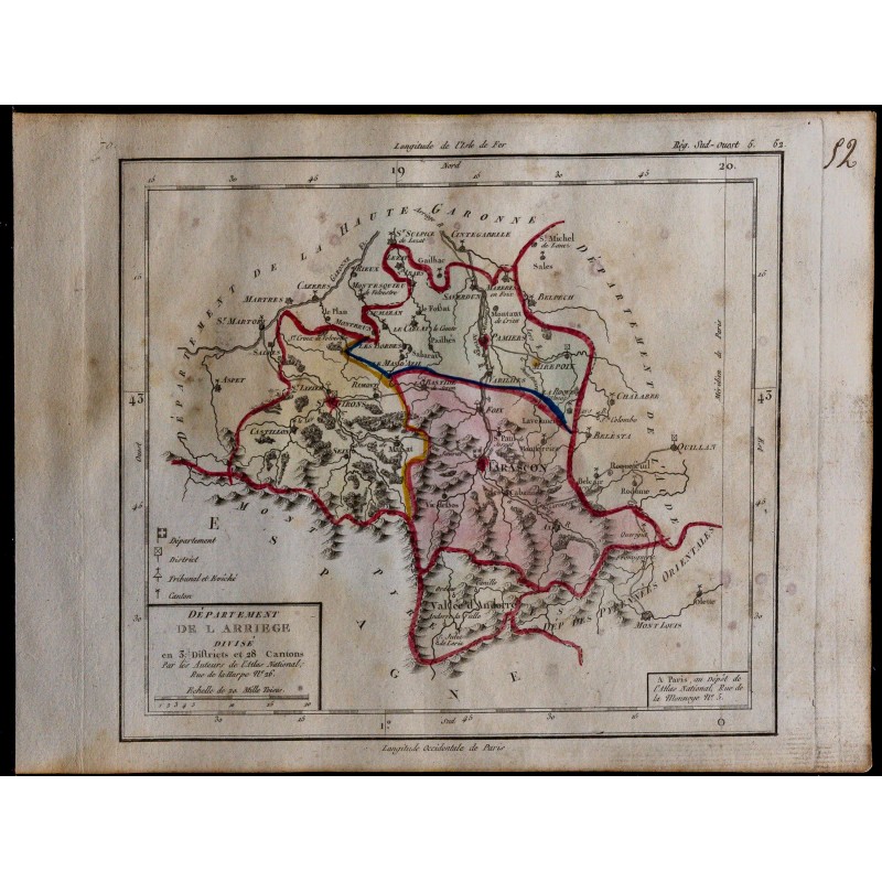 1791 - Carte de l'Arriège 