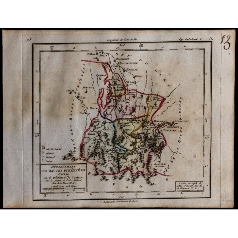 1791 - Carte des Hautes-Pyrénées 