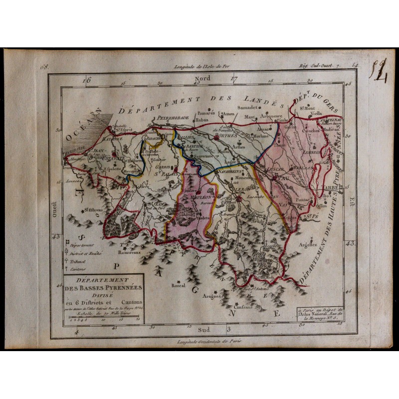 1791 - Carte des Basses-Pyrénées 