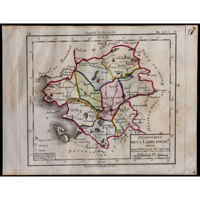 1791 - Carte de la Loire-Inférieure 
