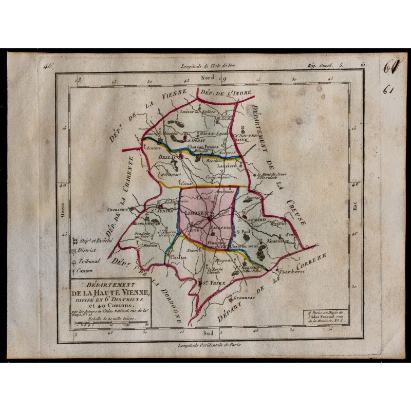 1791 - Carte de la Haute-Vienne 