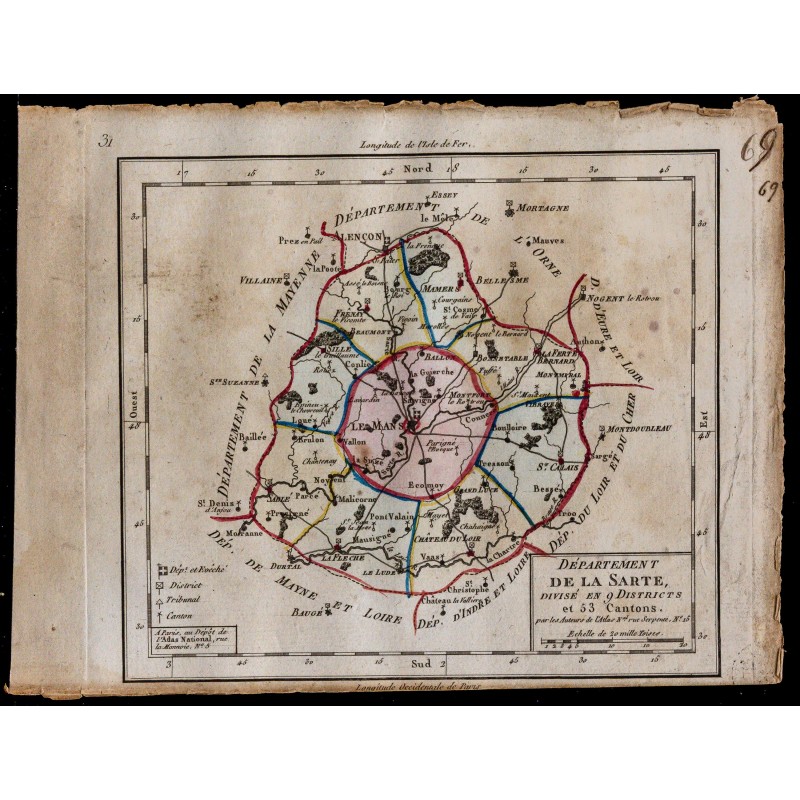 1791 - Carte de la Sarthe 