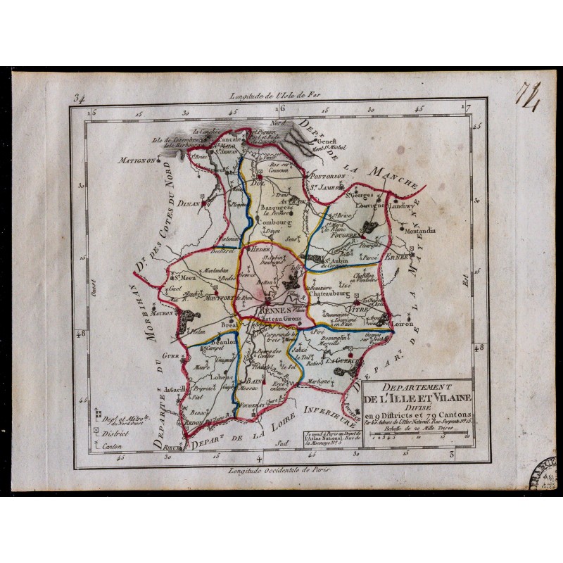 1791 - Carte d'Ille-et-Vilaine 