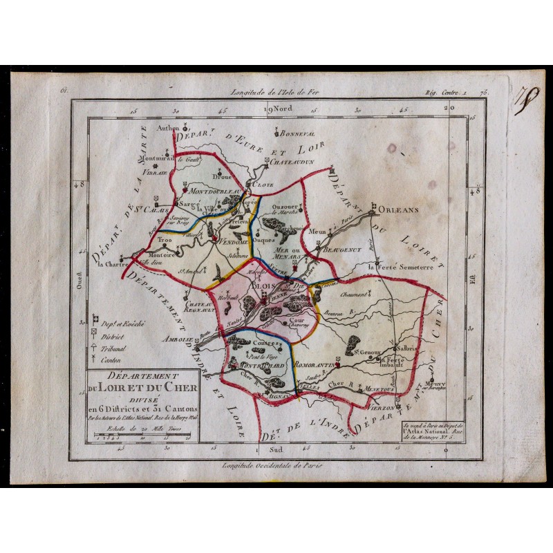 1791 - Carte du Loir-et-Cher 