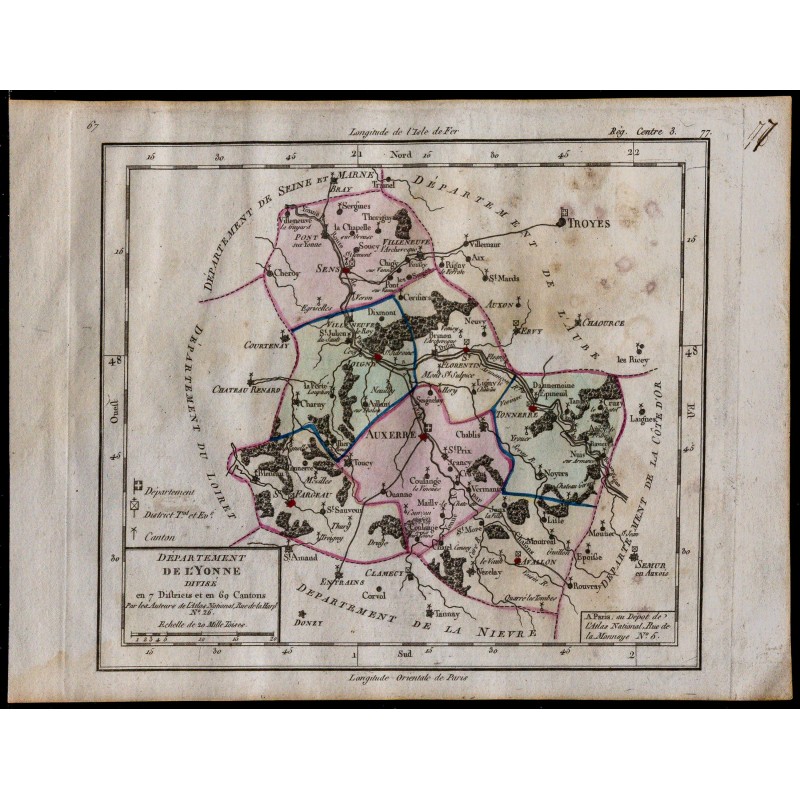 1791 - Carte de l’Yonne 