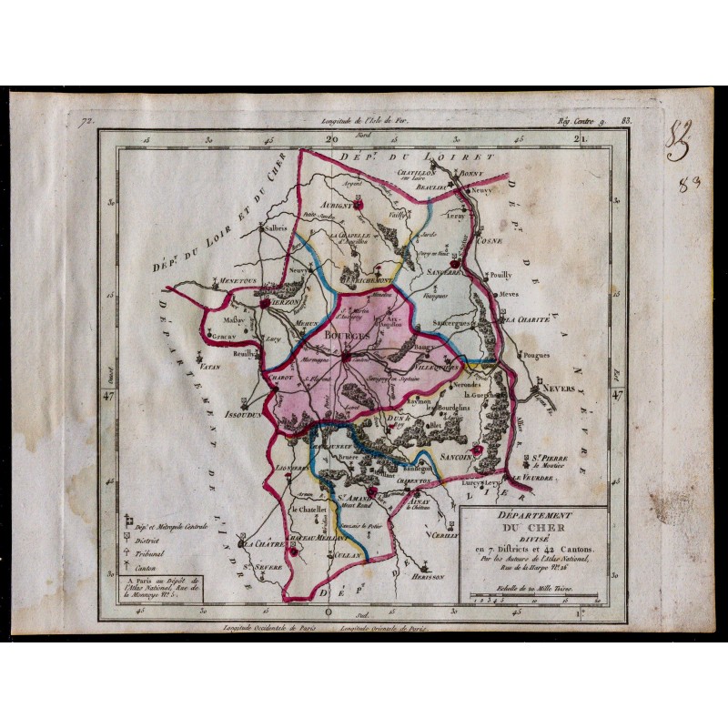 1791 - Carte du Cher 