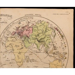 1838 - Carte du monde en deux hémisphères 