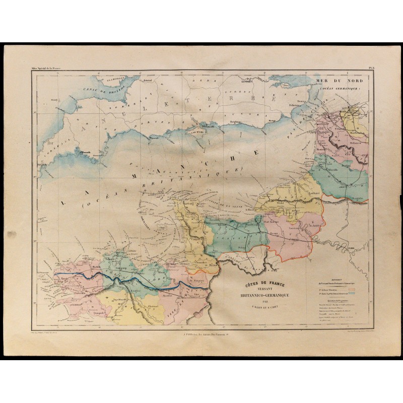 1867 - Carte des côtes de France (Nord-ouest) 