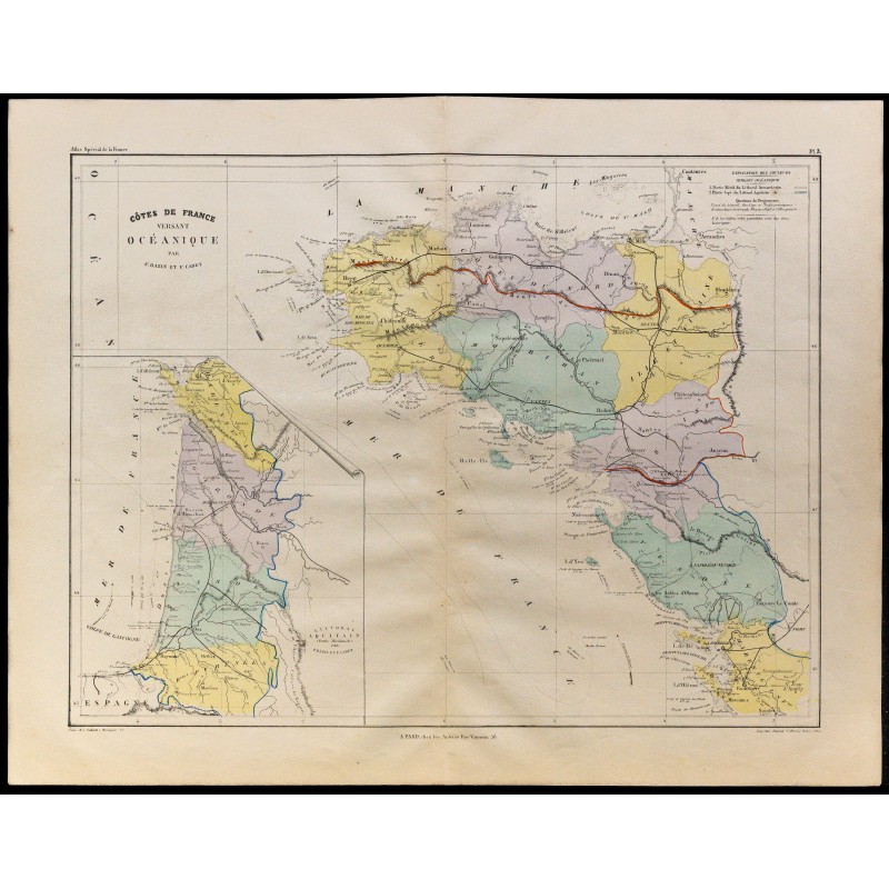 1867 - Carte des côtes atlantiques de la France 