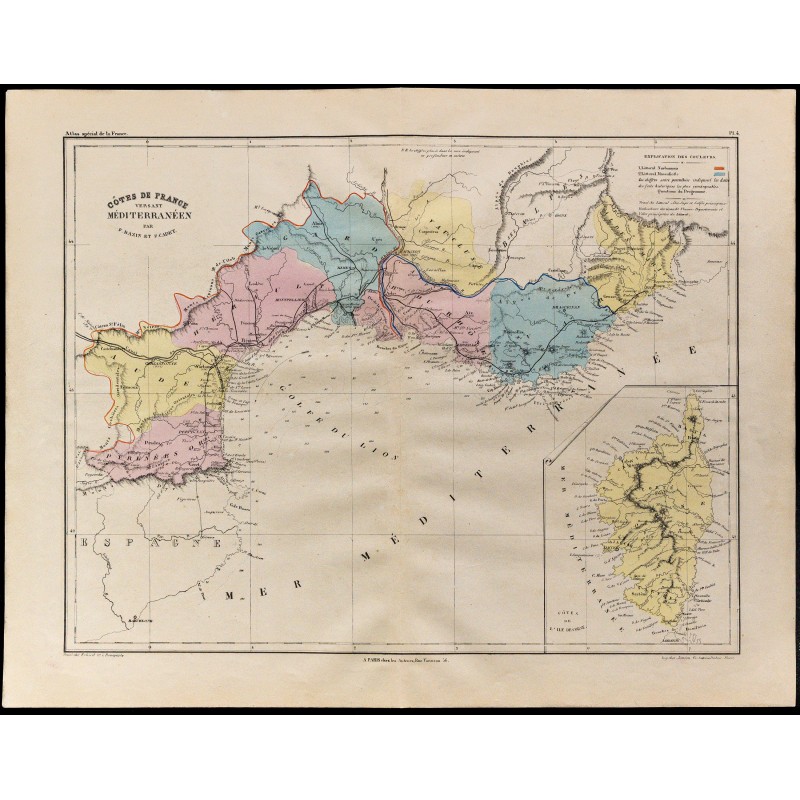 1867 - Carte des côtes méditerranéennes de France 