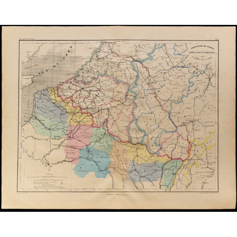 1867 - Carte des frontières du Nord-Est de la France 