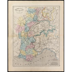 1867 - Carte des frontières orientales de la France 