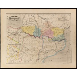 1867 - Carte des Pyrénées et de la frontière franco-espagnole 