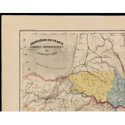 1867 - Carte des Pyrénées et de la frontière franco-espagnole 