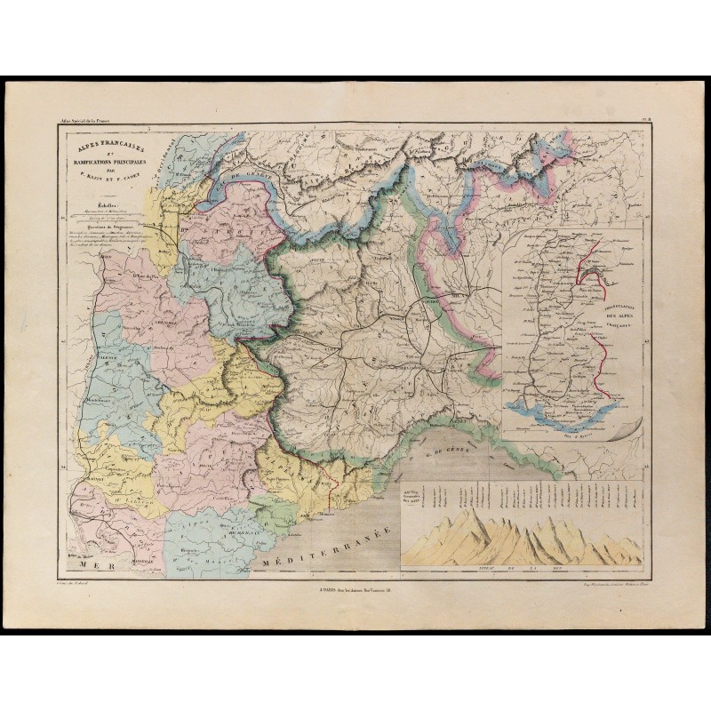 1867 - Carte des Alpes françaises 