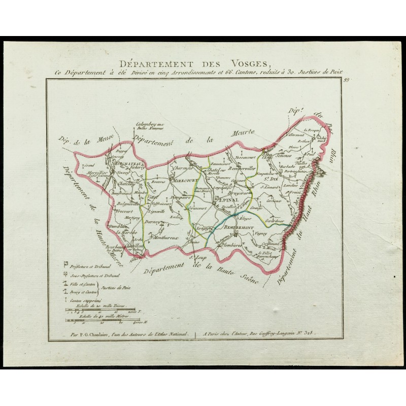 Gravure de 1802 - Département des Vosges - 1