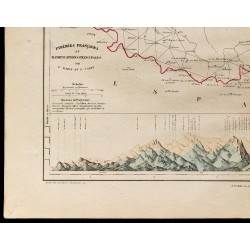 1867 - Carte des Pyrénées entre France et Espagne 