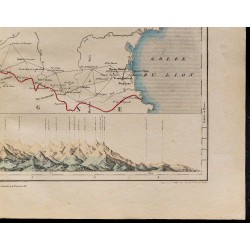 1867 - Carte des Pyrénées entre France et Espagne 