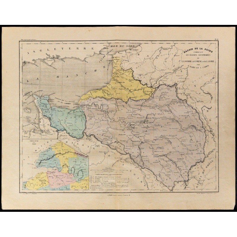 1867 - Carte du bassin de la Seine et de la Normandie 