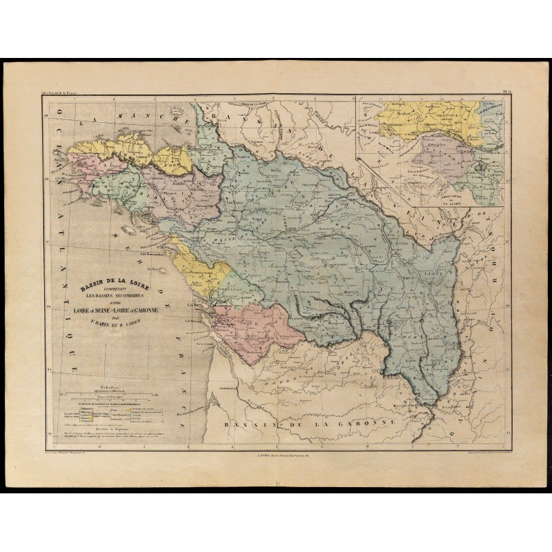 1867 - Carte du bassin de la Loire et de l’Ouest de la France 