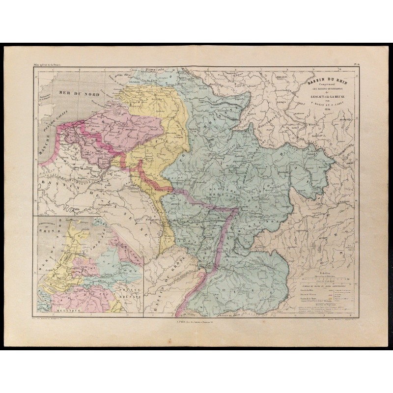 1867 - Carte du bassin du Rhin et de la Meuse 