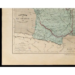 1867 - Carte de France et de ses canaux 