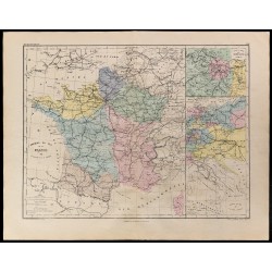 1867 - Carte de France et Europe occidentale 