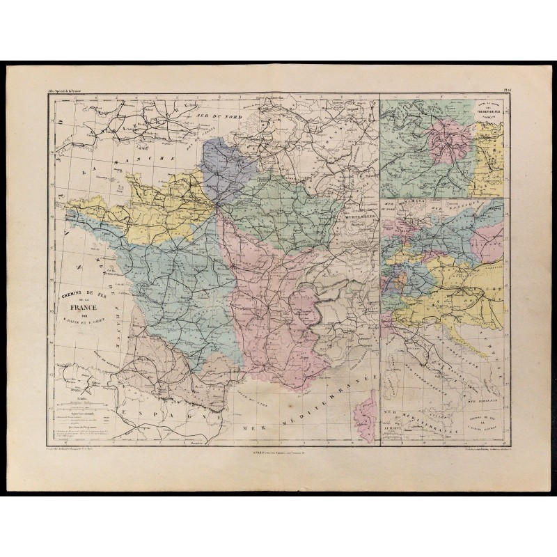 1867 - Carte de France et Europe occidentale 