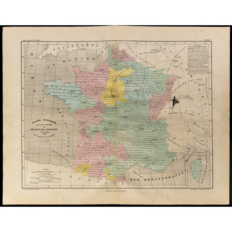 1867 - Carte de France historique 