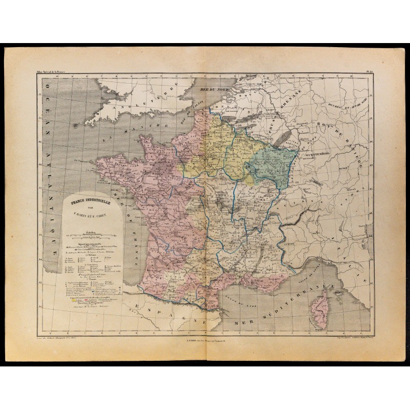 1867 - Carte de la France industrielle 