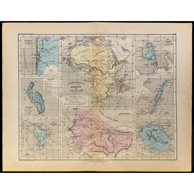 1867 - Carte de l'Afrique française et du Sénégal 